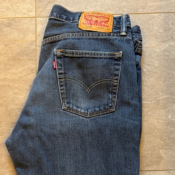 514 Levi's Men's Dark Blue Straight Jeans - Picture 1 of 4
